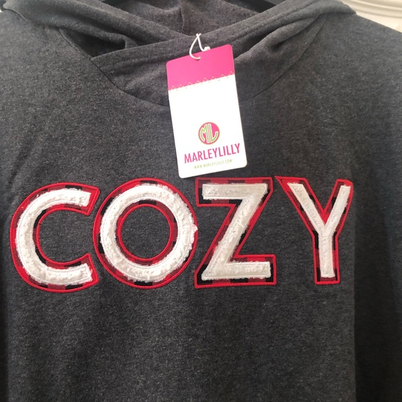 Marleylilly grey COZY hooded sweatshirt - Picture 2 of 10